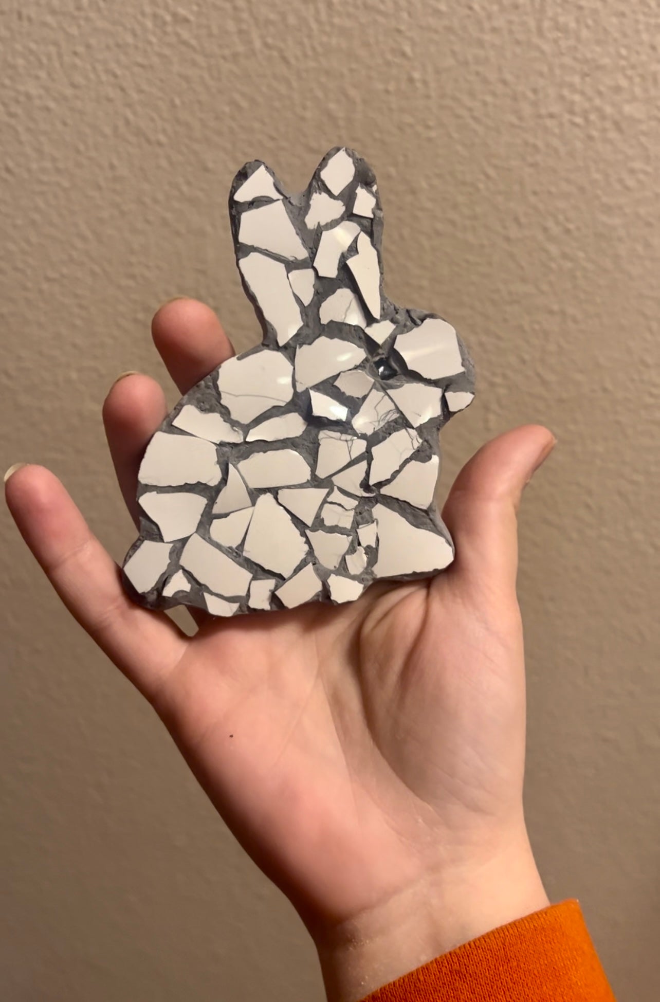 Mosaic Rabbit Pair wall hangings