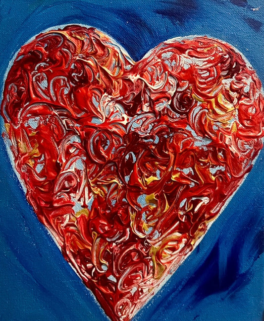 Love Heart textured painting