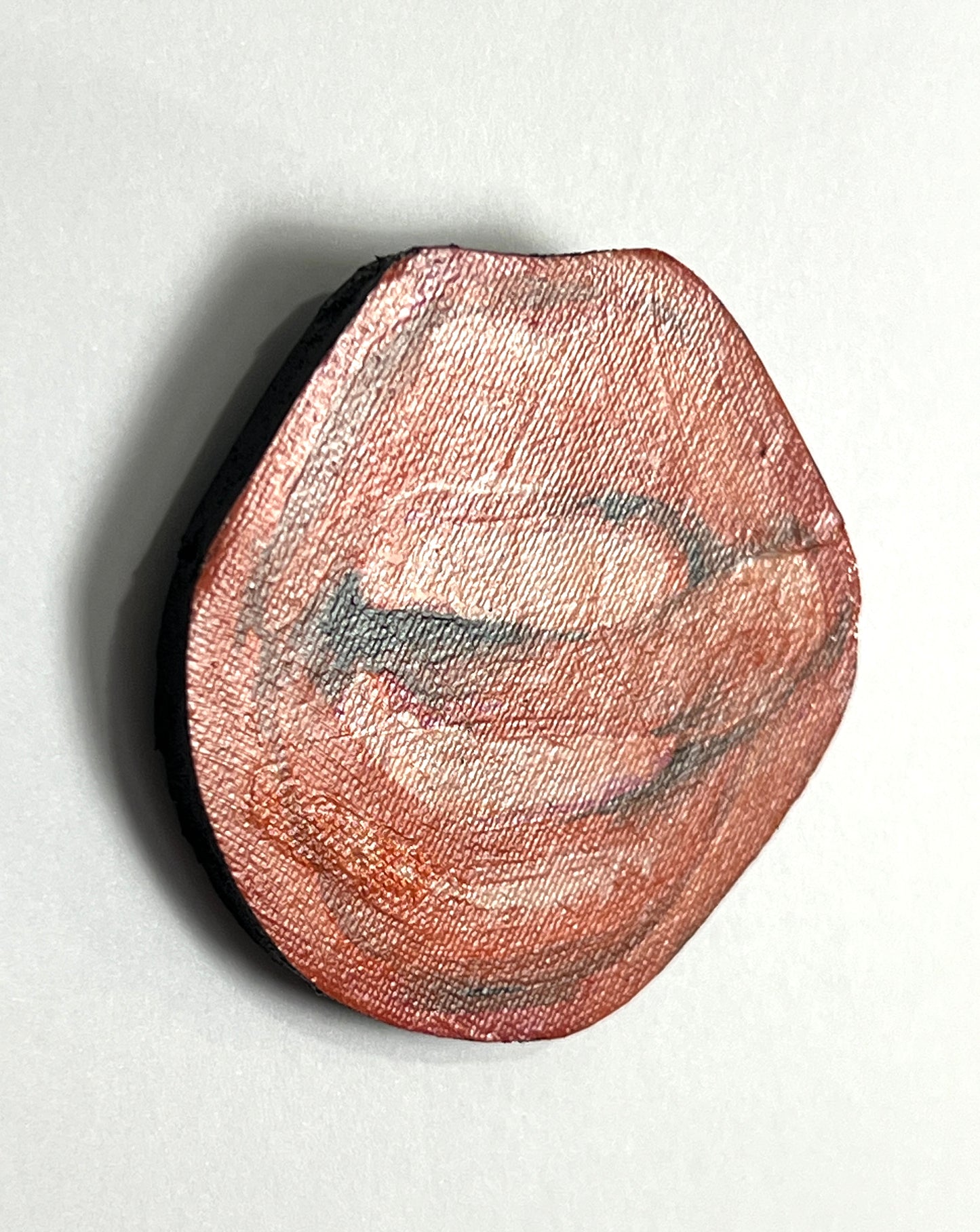 Orange mouth mixed media panting