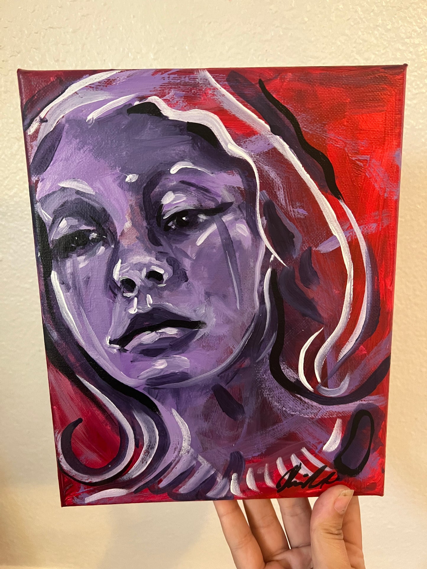 Purple portrait of a woman