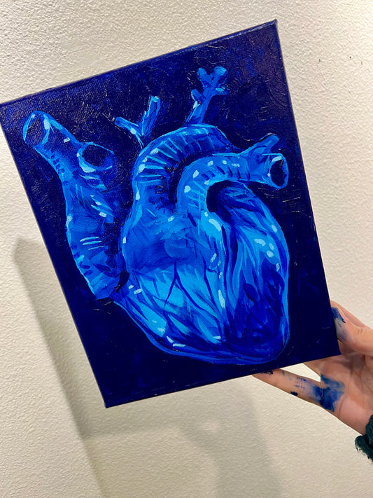 Blue anatomical heart