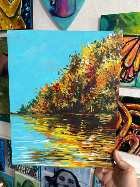 Fall waterside reflection