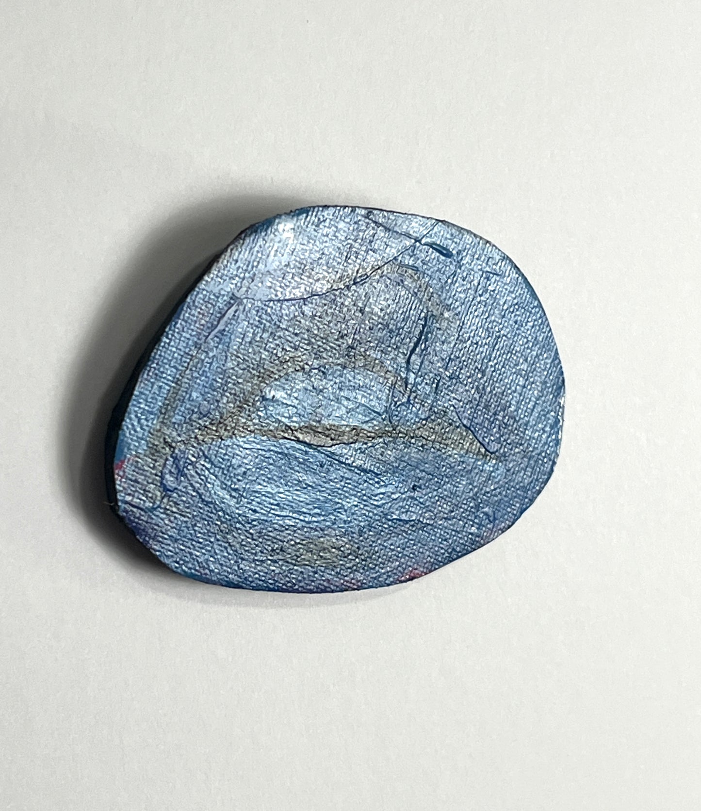 Blue mouth mixed media painting