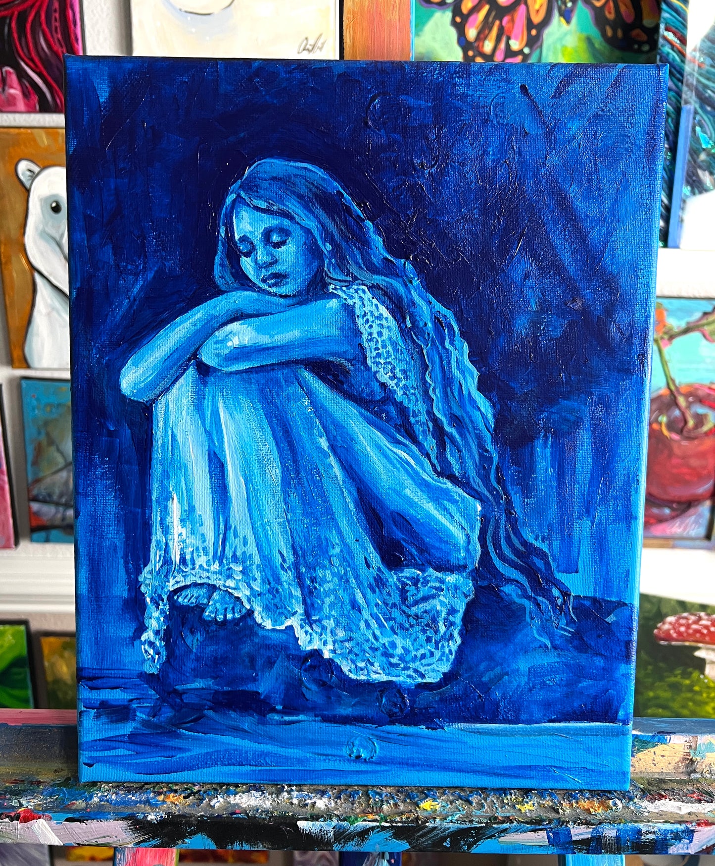 Blue on Melancholy Rock painting
