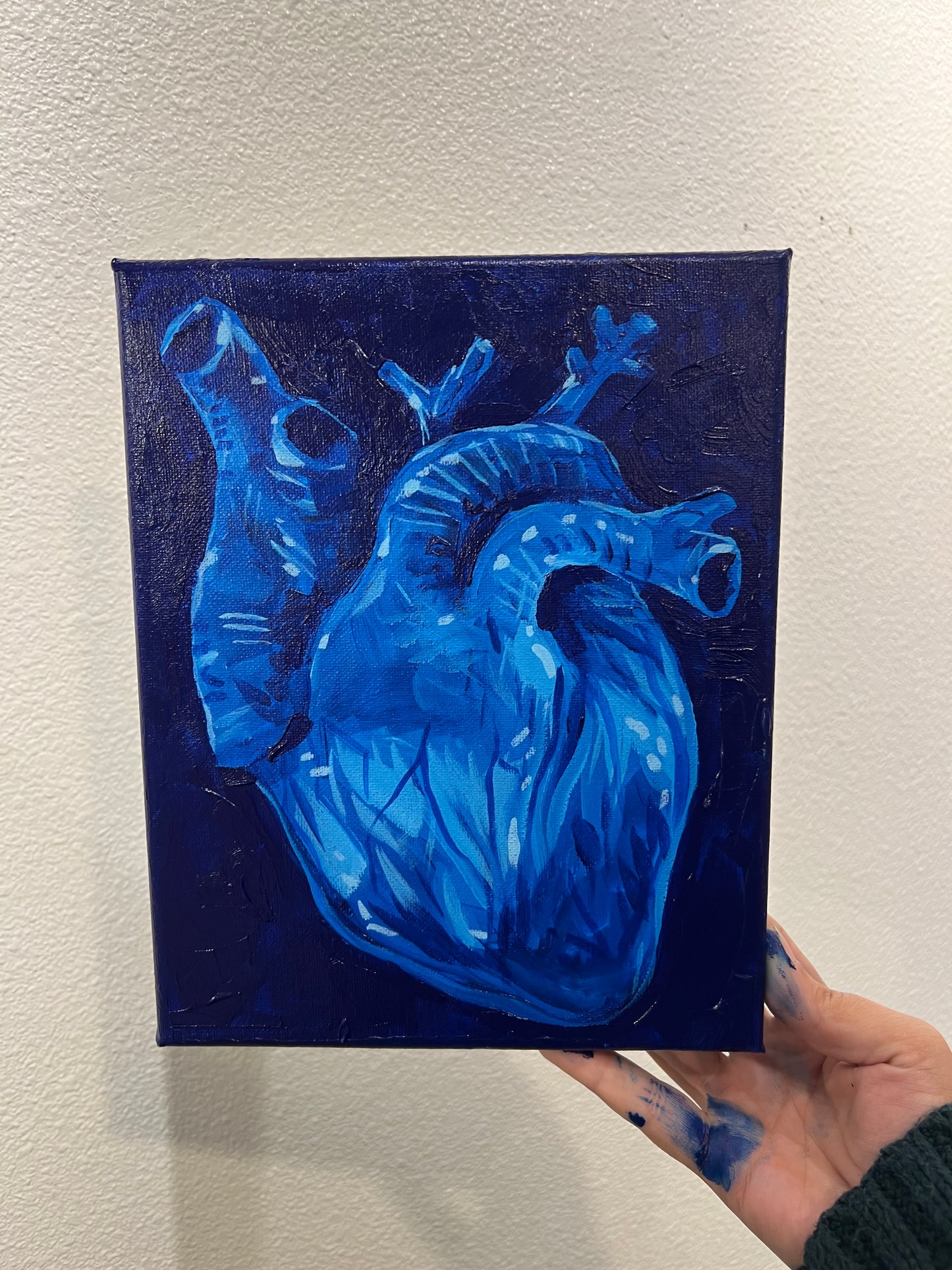 Blue anatomical heart