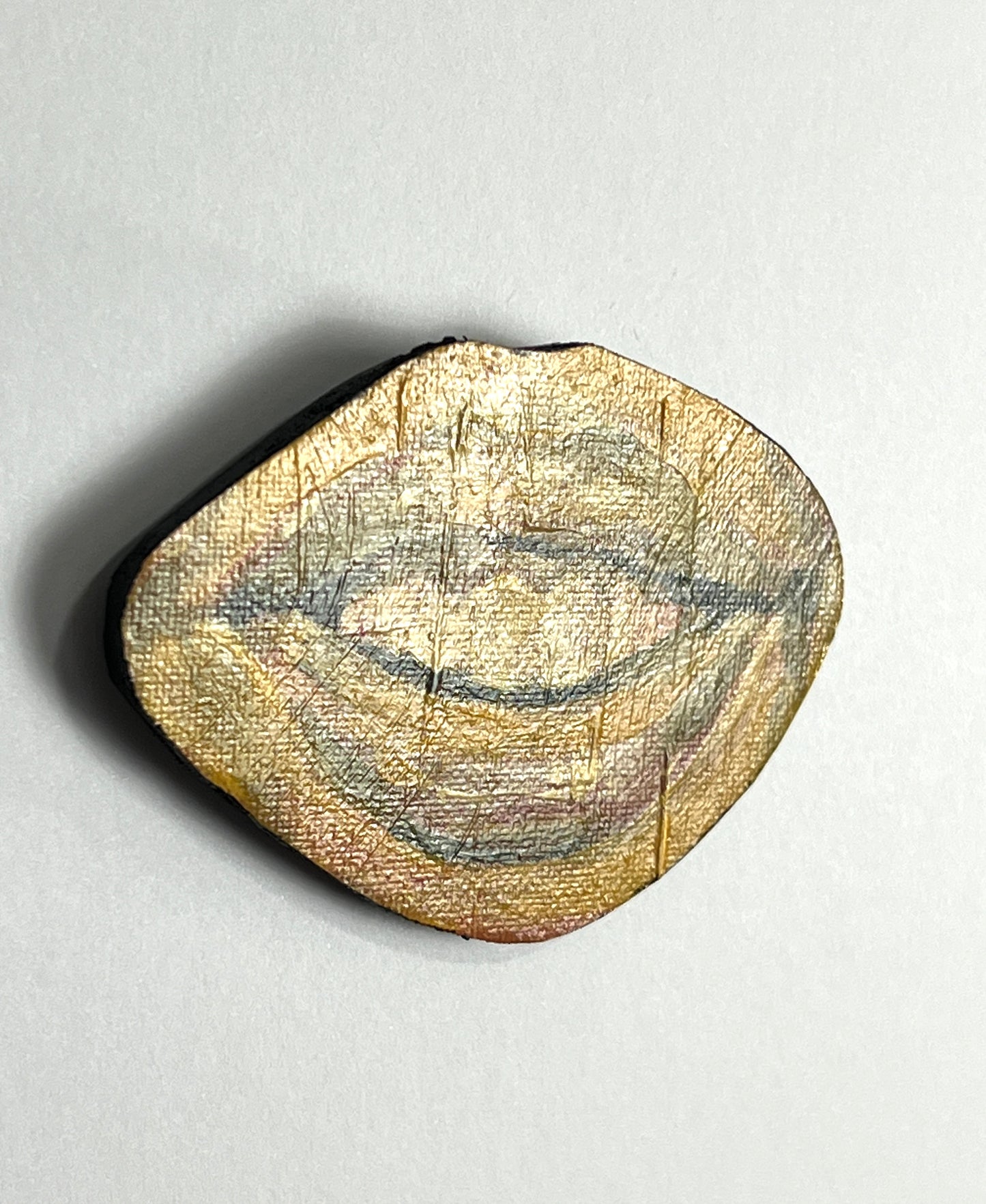 Yellow mouth mixed media painting