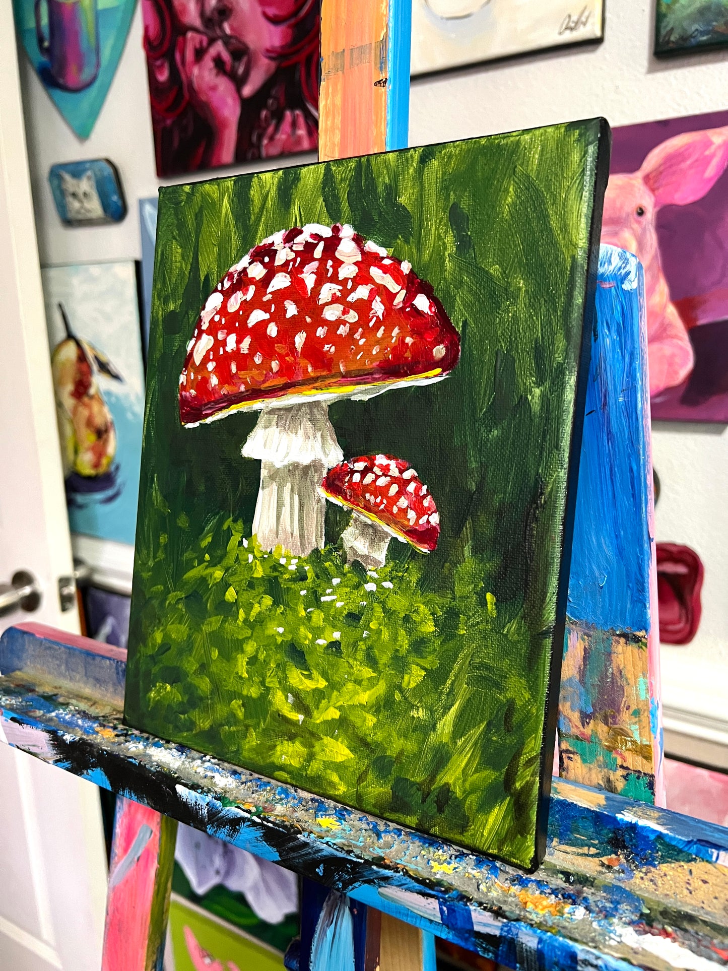 Red Mushroom Painting