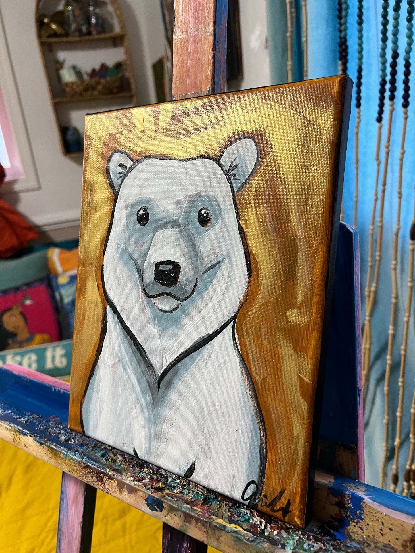 Golden polar bear