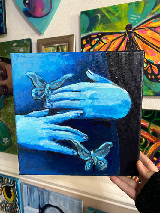 Nervous hands painting
