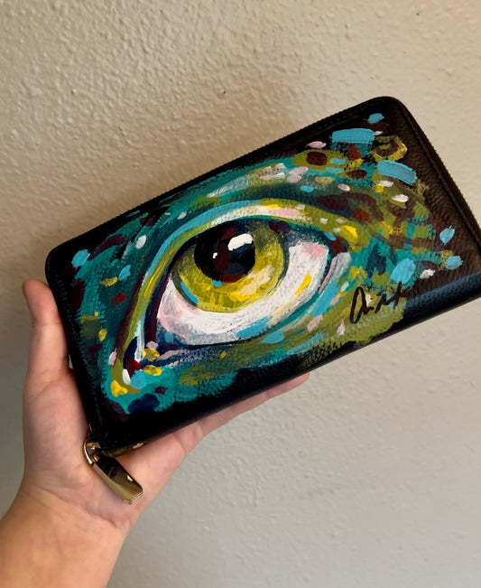 Wallet/pocket purse with painted eye