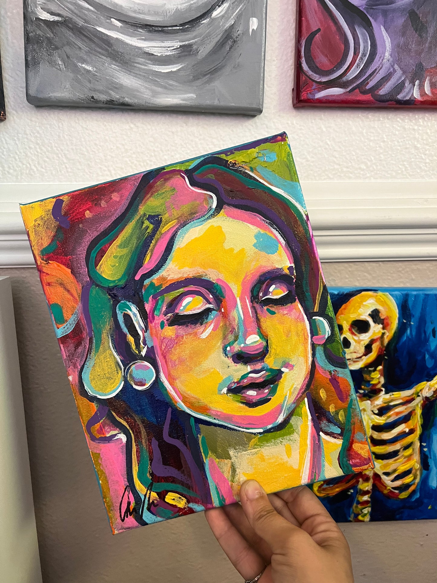 Magenta Lisa Painting