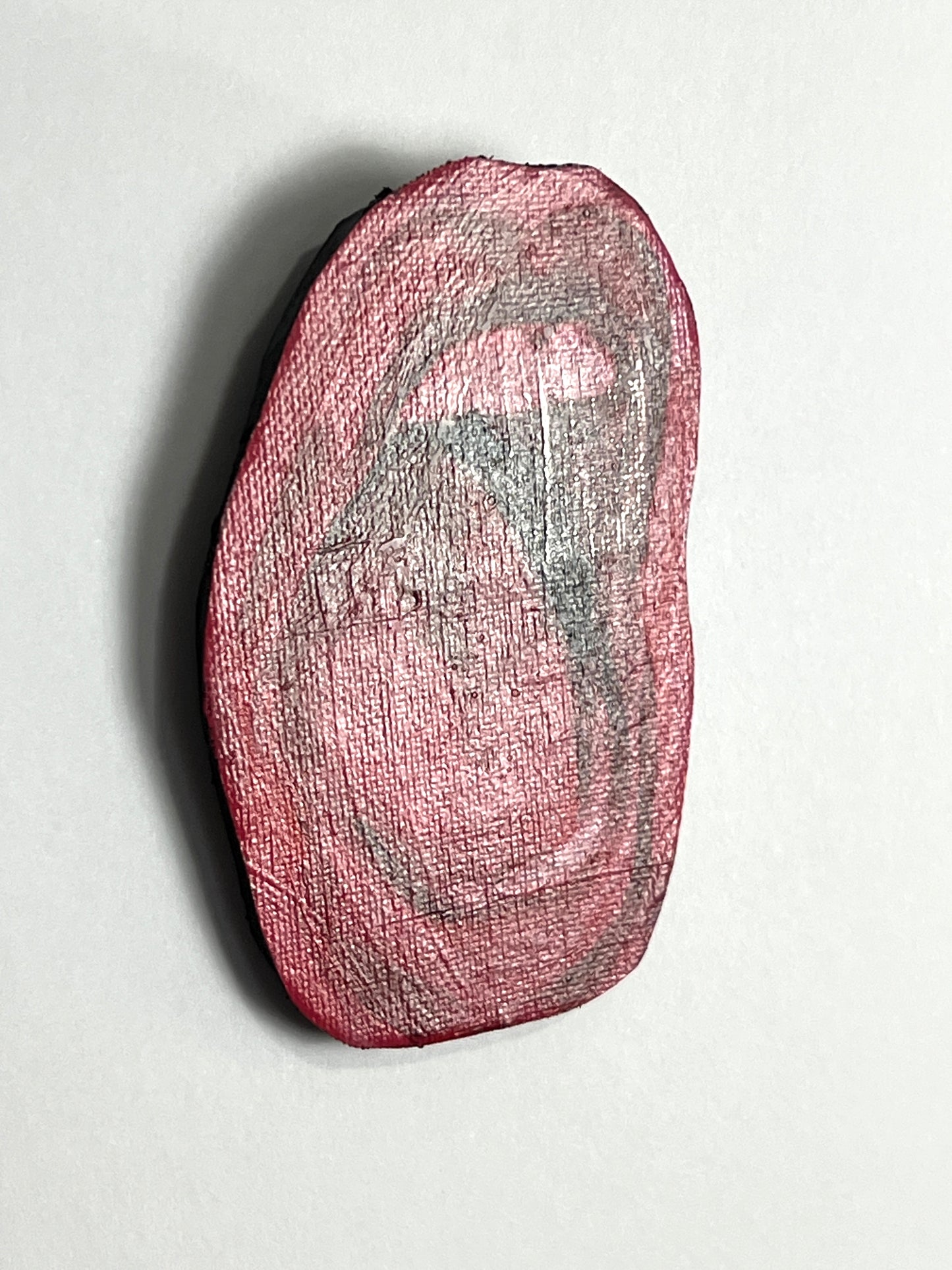 Red mouth mixed media painting