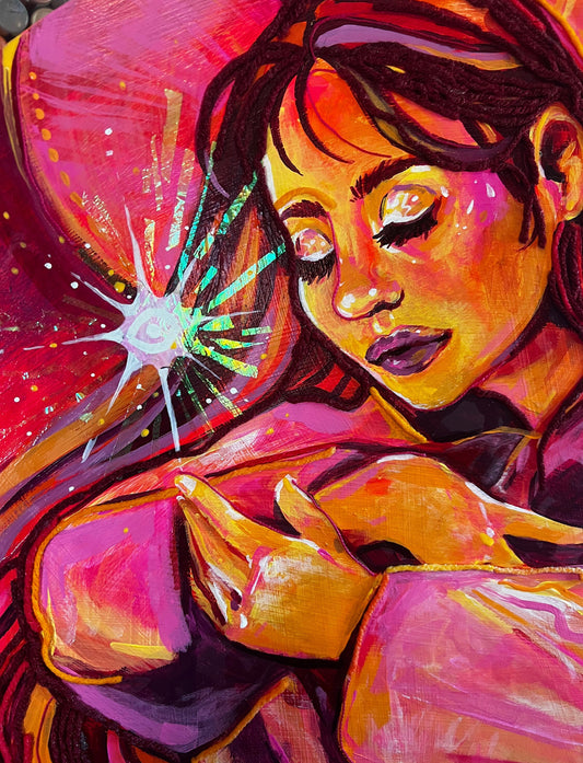 Eye Have Light mixed media painting
