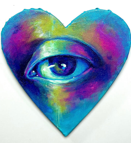Colorful eye heart painting