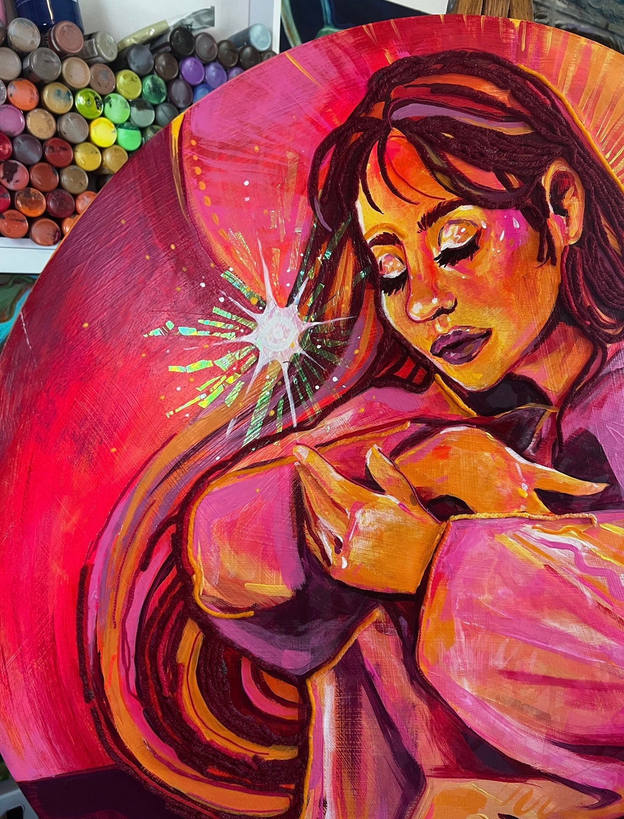 Eye Have Light mixed media painting