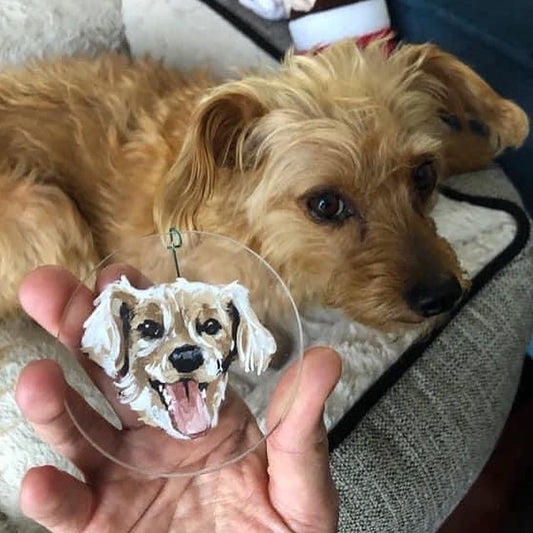Custom “Pet Ornament” on crystal clear acrylic