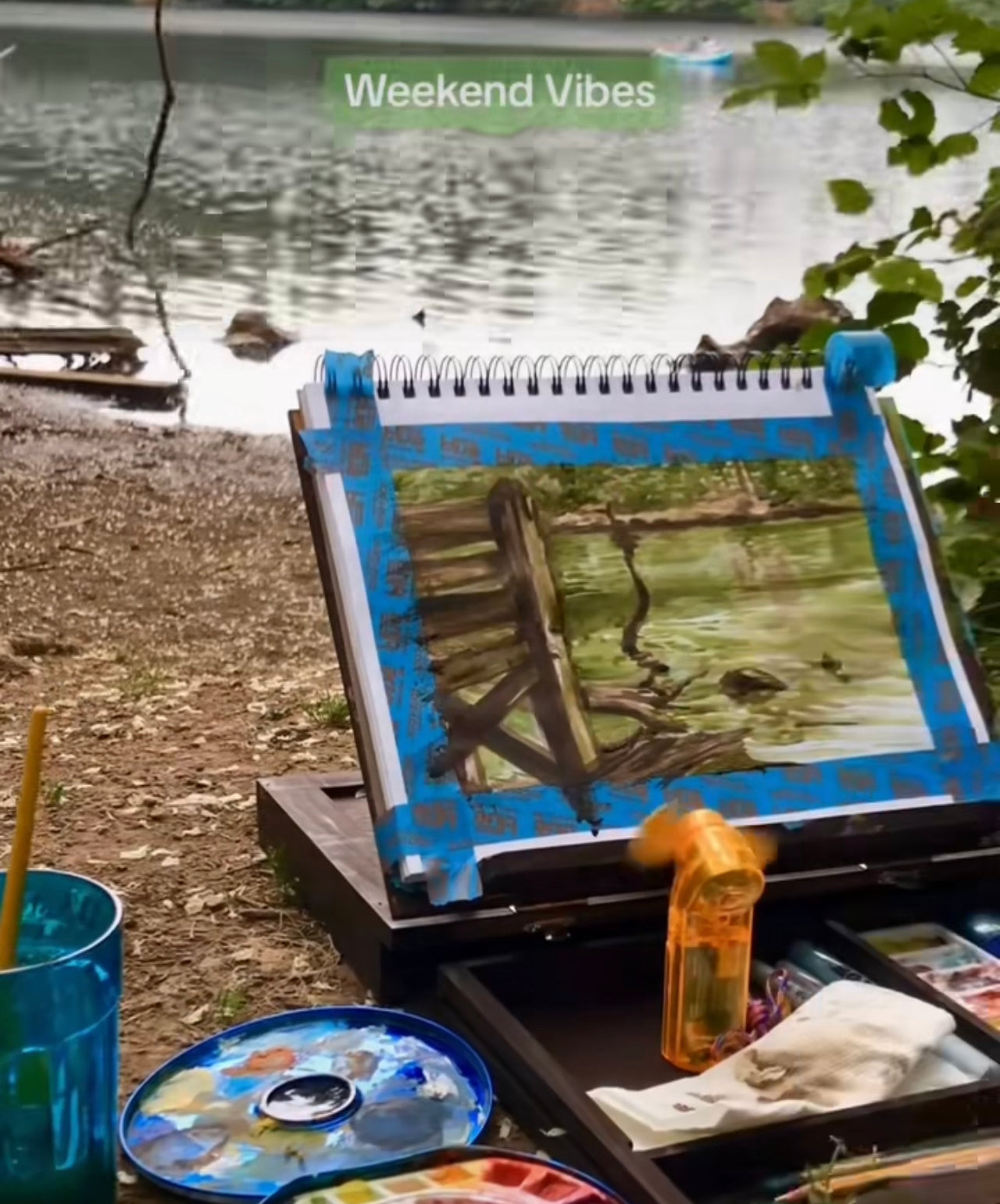 “lacamas Lake Dock” watercolor painting