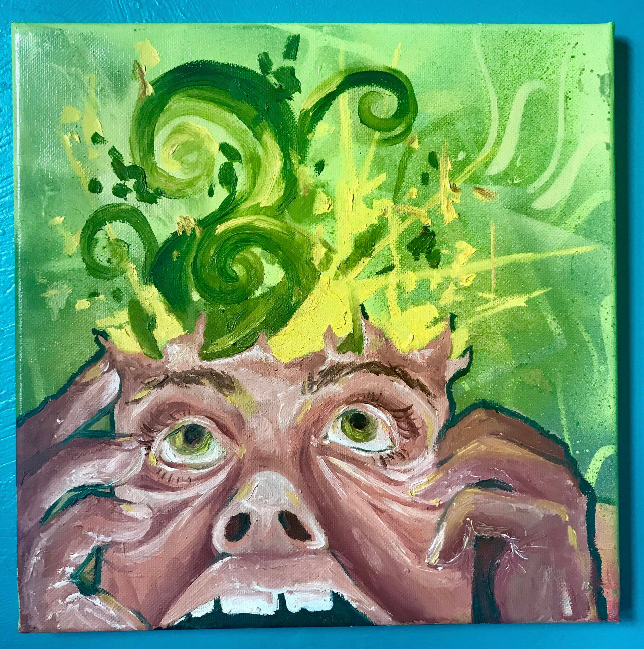 “Exploding Stress” oil painting