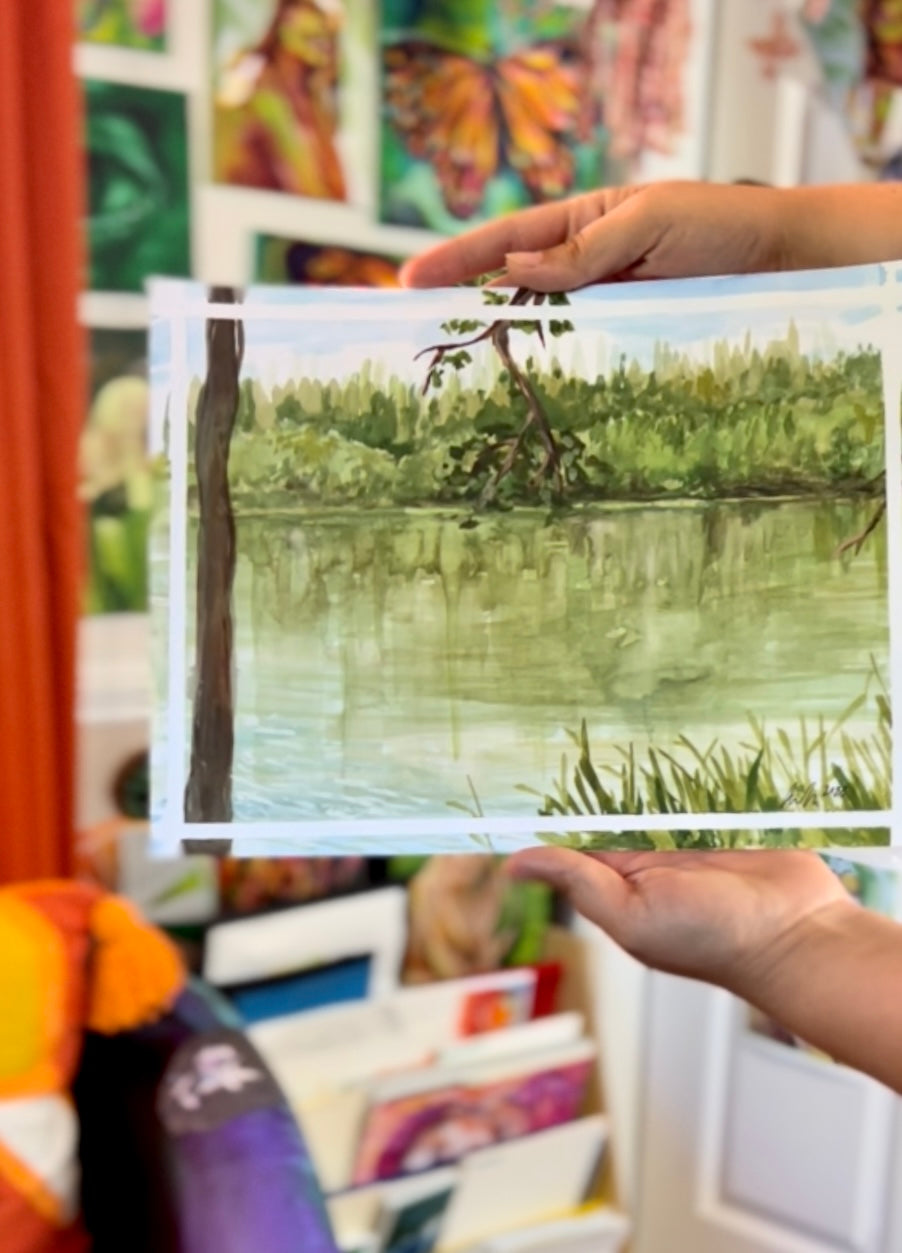 “Lacamas Lake” watercolor painting