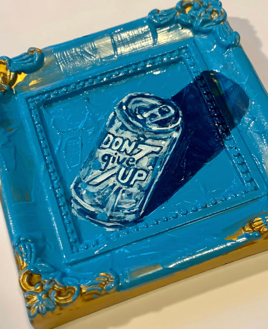 “Don’t Give Up!” Painting on glass and frame